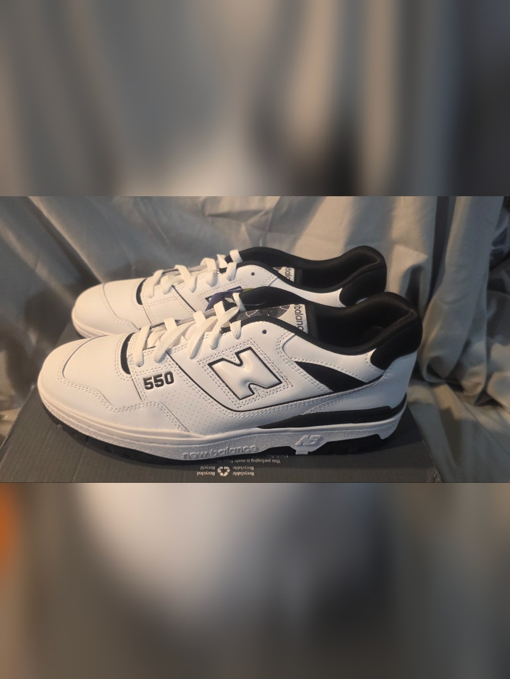 New Balance 550 Shoes White BlackMen Size 10.5 New No Box Top